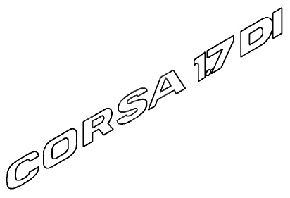 Napis "CORSA 1.7 DI" na tył CORSA C